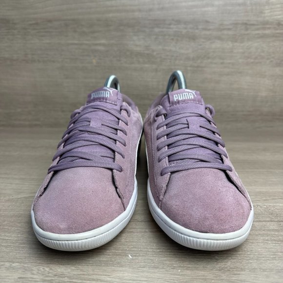 Puma Suede Sneakers Women's Size 8 Light Purple White Shoes - Picture 2 of 7